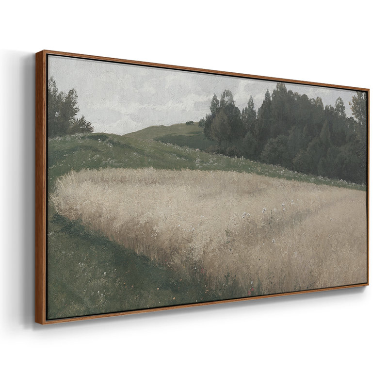 Série paysage - DCXLI- Toile tendue avec châssis tendue, prête à être accrochée, H 21 po x l 41 po, Noyer