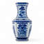 Hex Blue and White Landscape Vase