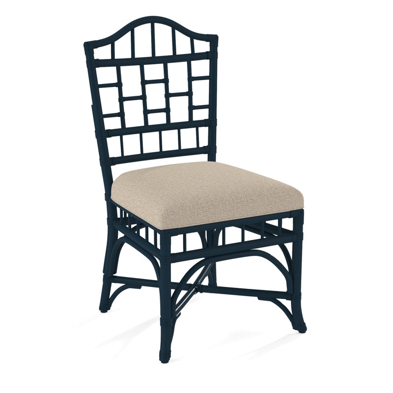 Chippendale Side Dining Chair, Navy, Eggshell Crypton Performance; 0884-93