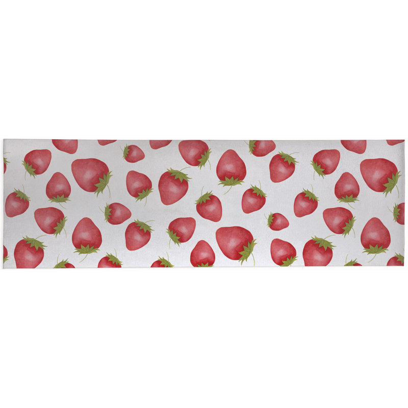 Summer Strawberries Outdoor Rug, Runner 2'6" x 8'