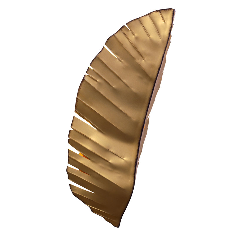 Gold Banana Leaf Direct Wired Electric Wall Sconce