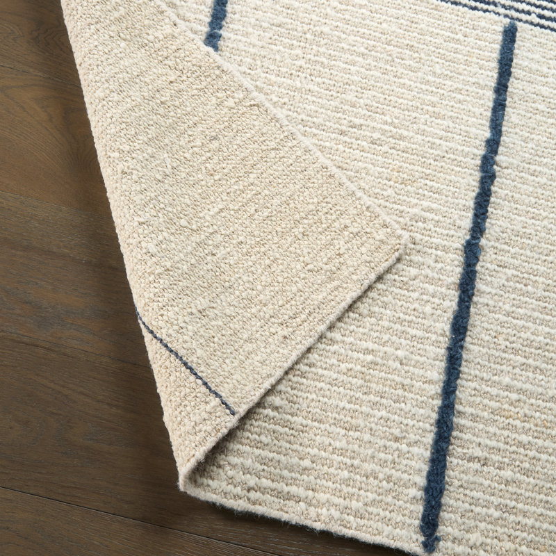 Jaipur Living Bastien RIM04 Handwoven Geometric Blue/Ivory Area Rug (8'X10'), Rectangle 9' x 12'