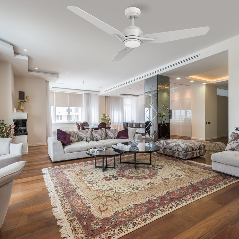48''  3 - Blade LED Smart Standard Ceiling Fan with Remote Control and Light Kit Included.