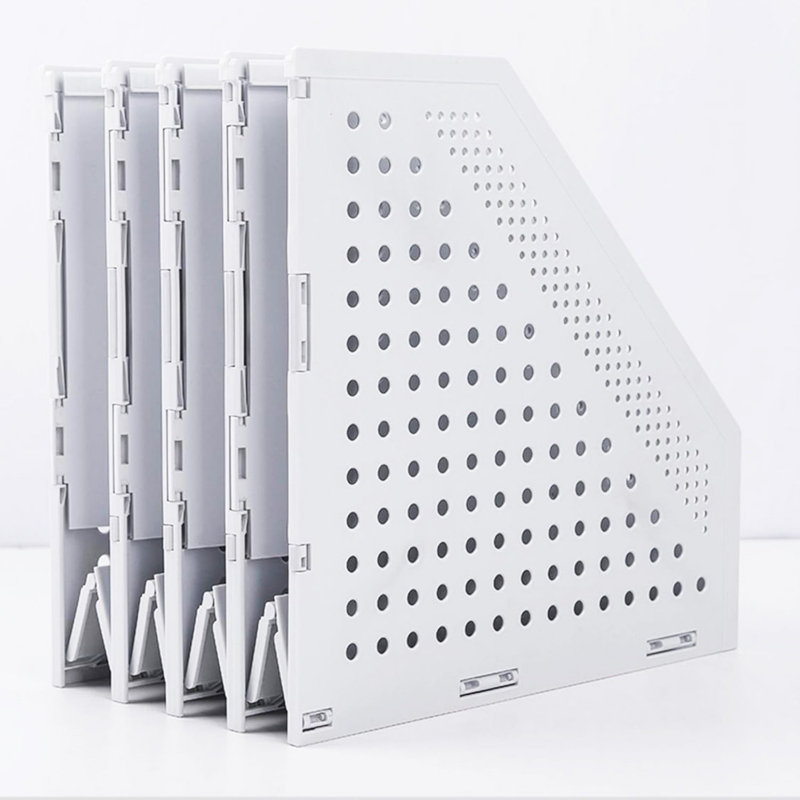 Foldable Magazine Folder/Desk Organizer, White