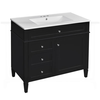 Armoire de rangement de salle de bain moderne avec 2 tiroirs et un tiroir basculant