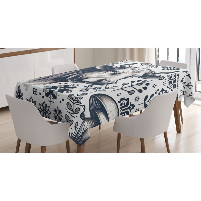 Colindres Rectangle No Pattern Microfiber Tablecloth, 90" Rectangle