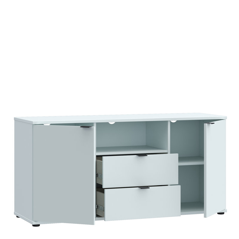Ganymede TV Unit with Open Shelf, Drawer & 2 Doors, Light Grey