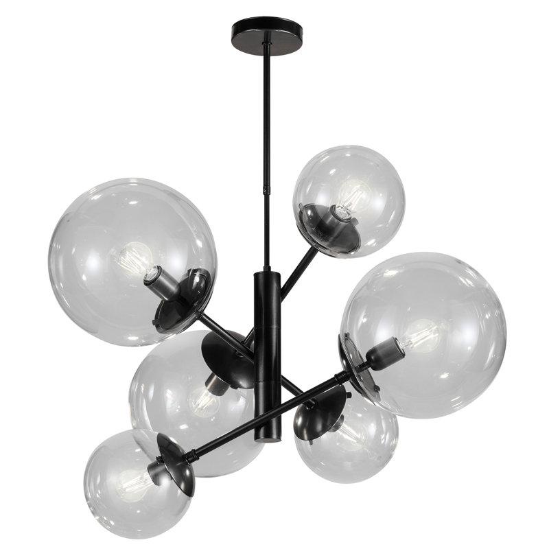 Global 6 - Light Chandelier, Black