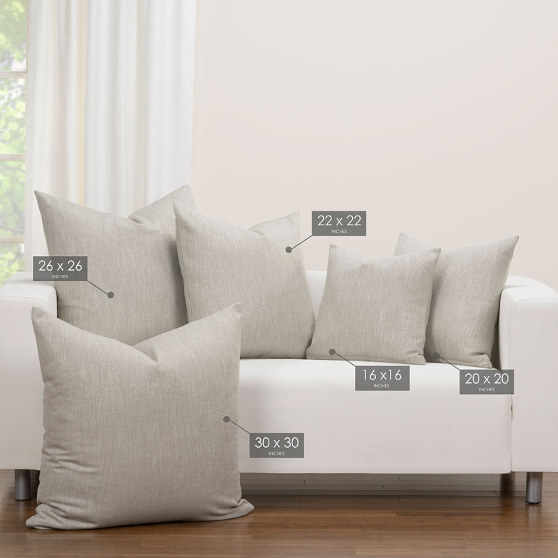 Lumiere Truffle Square Pillow Cover & Insert, 18" x 18", Polyester