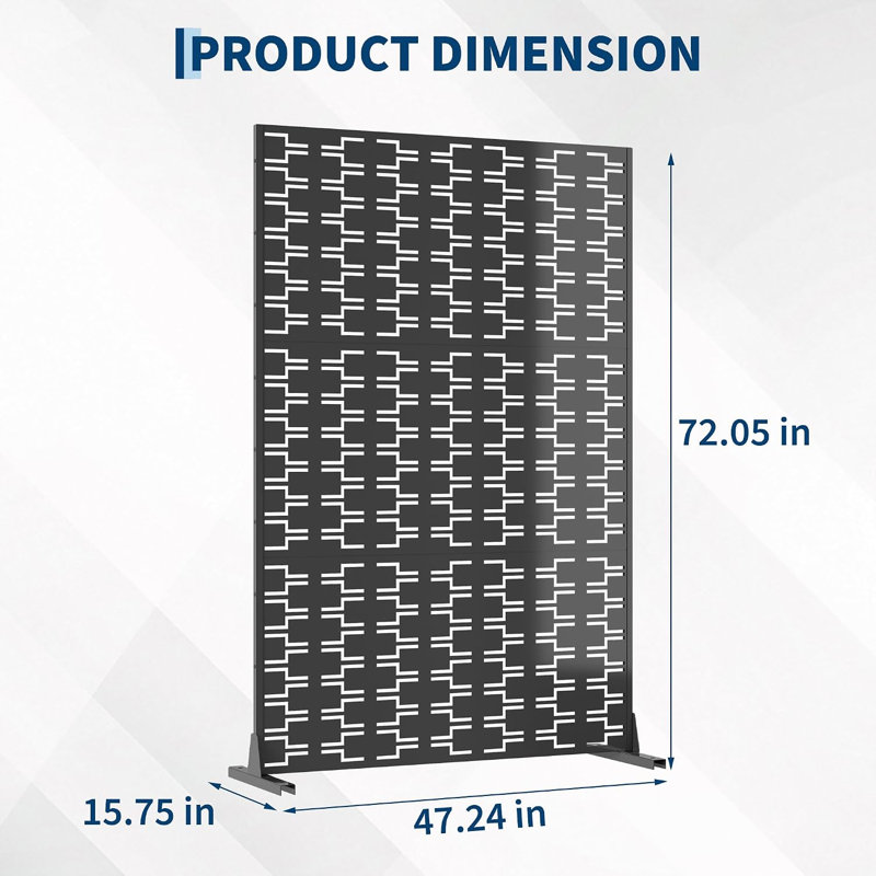 Decorative Freestanding Garden Privacy Screen with Stand | Metal Outdoor Divider Panel for Patio, Balcony, Pool, Hot Tub & Yard