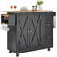 Armoire de rangement sur roulettes avec tiroir et tablettes pour îlot de cuisine-129993740