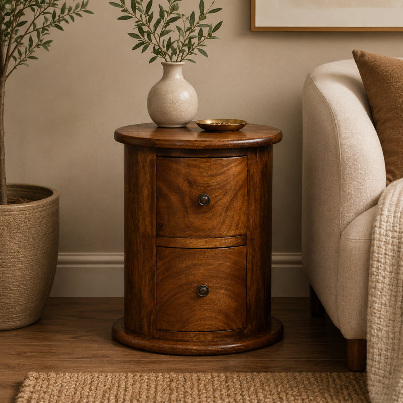Cannelle Solid Wood 32cm W 2 - Drawer Chest of Drawers, Chestnut 