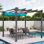 Pavillon de jardin mauve 10 pi L 10 pi. Pergola en métal avec auvent