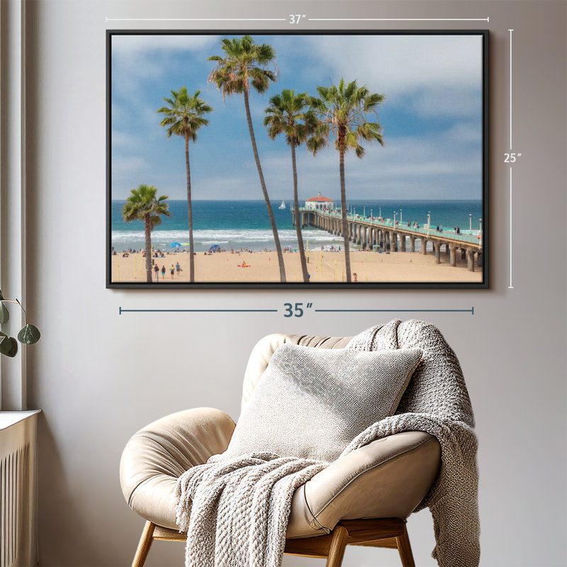 Plage «Summer In Manhattan Beach Wall Art», H 25 po x l 37 po