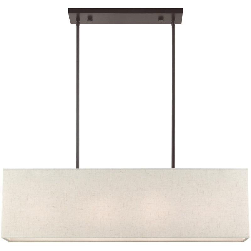 4 - Light Square / Rectangle Chandelier, English Bronze