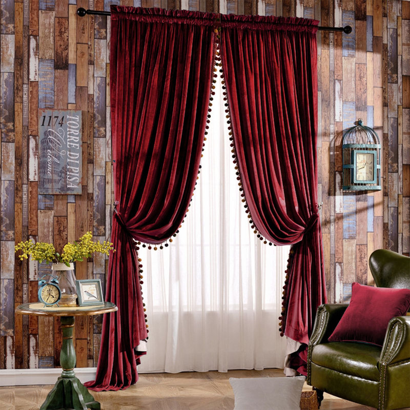 Panneaux de rideaux, Burgundy, 100" W x 96" L/Lined