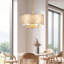 4-Light Natural Capiz Shell Drum Chandelier-501470003