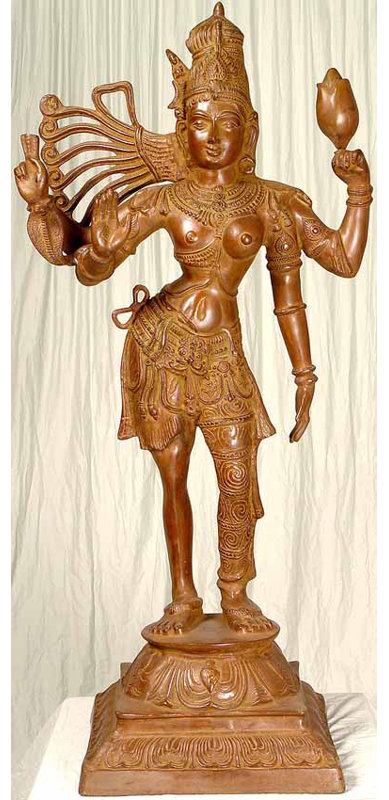 Ardhanarishvara de grande taille: forme mi-mâle et mi-féminine de Shiva