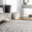 Tapis en tissu performance gris moderne à imprimé léopard Ruiz-22945704