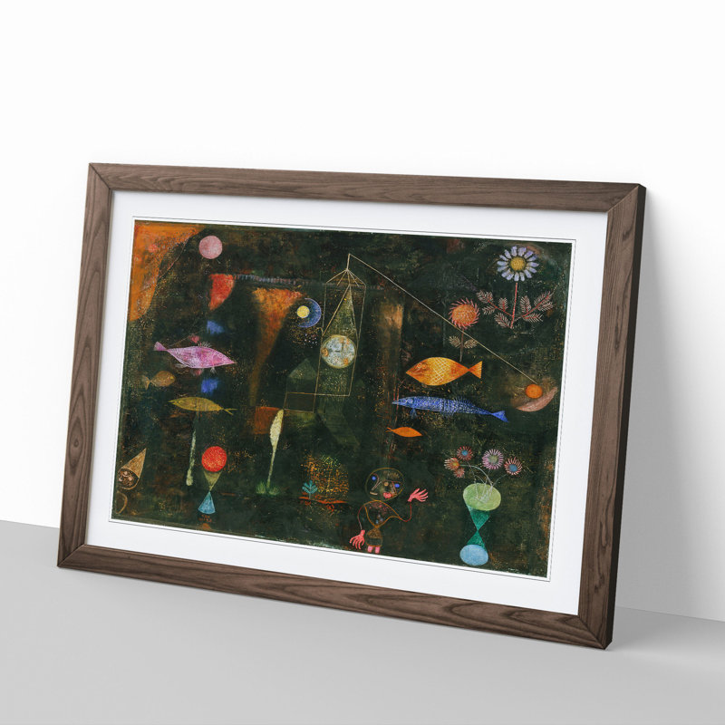 Fish Magic by Paul Klee - Framed Print, 36cm H x 48cm W x 2cm D, Walnut Framed