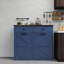 Armoire à déchets double inclinable, bleu campagne
