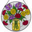 Vitrail d'arrangement floral H 7,8 po-648008807