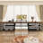 U Shaped Desk With Power Outlets & LED Strip, L Shaped Desk with Storage Shelf, Home Office Gaming Desk-10102385