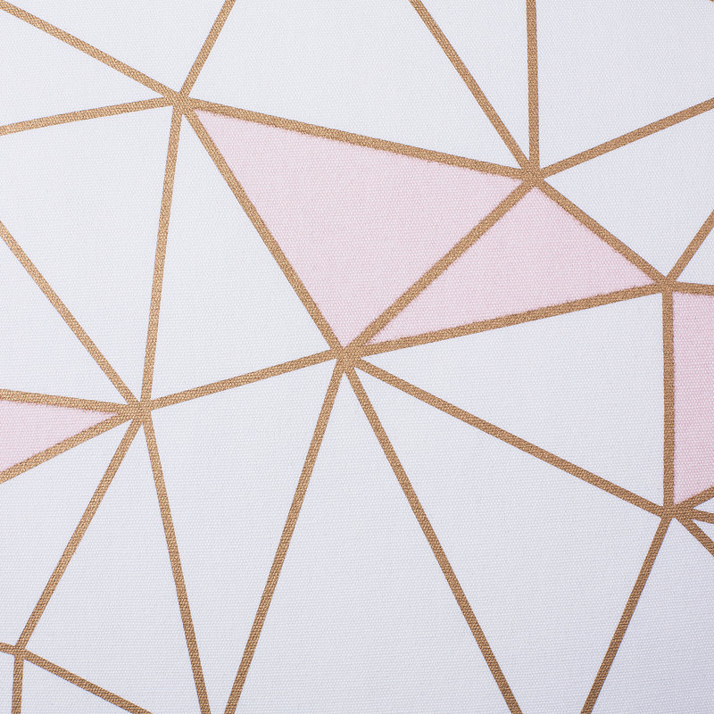 Caius Geometric Square Cushion, Gold/Pink