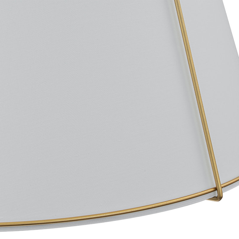 Nyjel 4 - Light Linen Tapered Pendant, White, 16.9" H x 15" W x 15" D, Gold