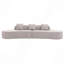 Canapé combiné moderne incurvé, canapé en tissu éponge, canapé minimaliste dans le salon, appartement, aucun assemblage requis, trois coussins-525715698