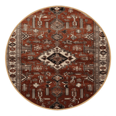 Machine Washable Persian Brown Area Rug