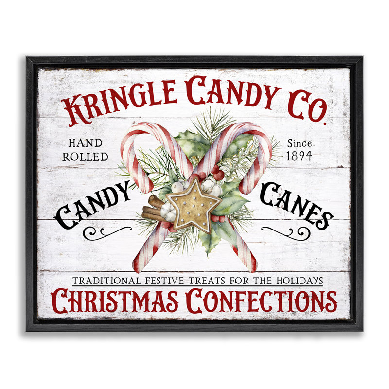 «Fresh Christmas Confections», art mural encadré noir sur toile flottante par Creatif Belle, H 25 po x l 31 po