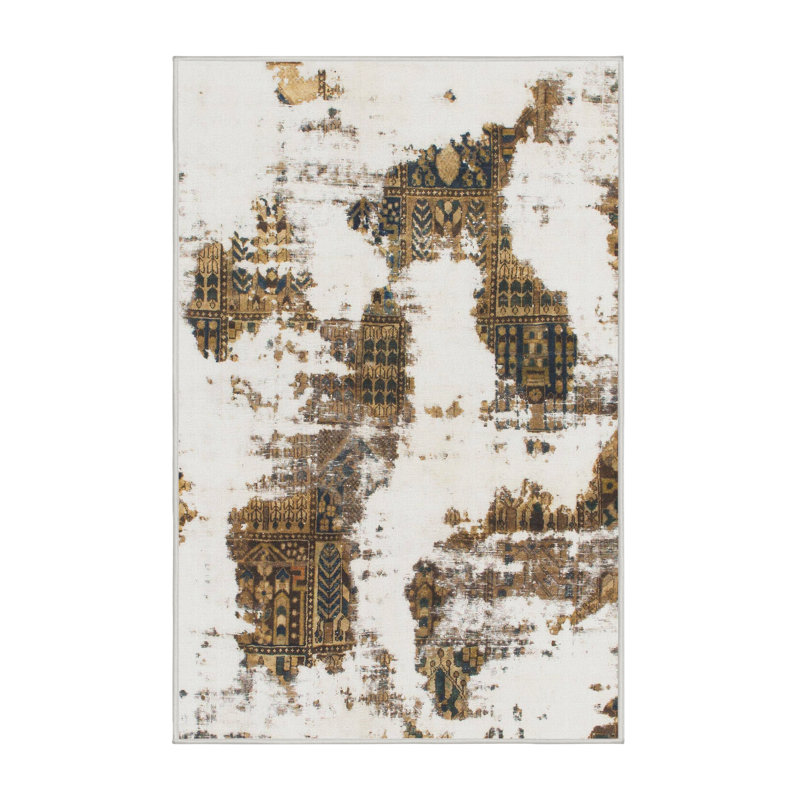 Tapis multicolore à motif abstrait Starkville, Rectangle 5 pi x 7 pi