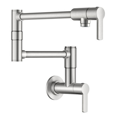 KRAUS Oletto Wall Mount Pot Filler Kitchen Faucet With Retractable Arm In Spot-Free Stainless Steel