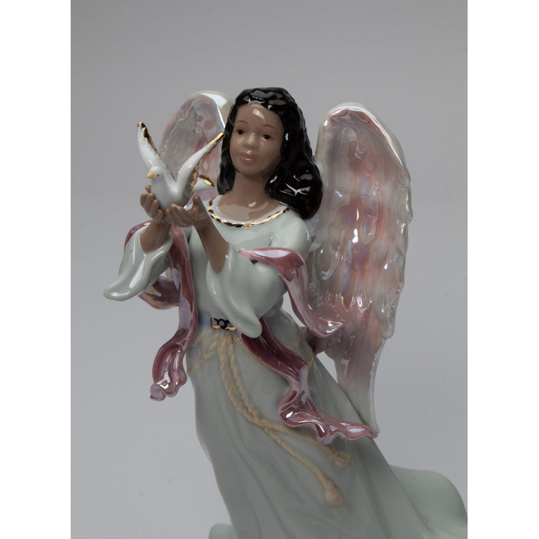 The Holiday Aisle® African Angel with Dove Music Box Figurine & Reviews ...
