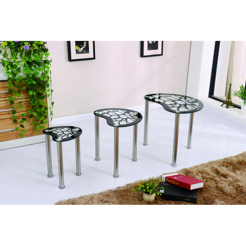Blomkest Glass 3 Piece Nest of Tables