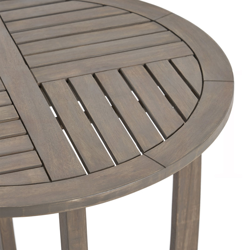 Table d'appoint d'extérieur ronde en bois d'acacia, Gray