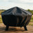 Claire Black Solid Fire Pit Cover with Drawstring Closure - 60"-990229839-990229841