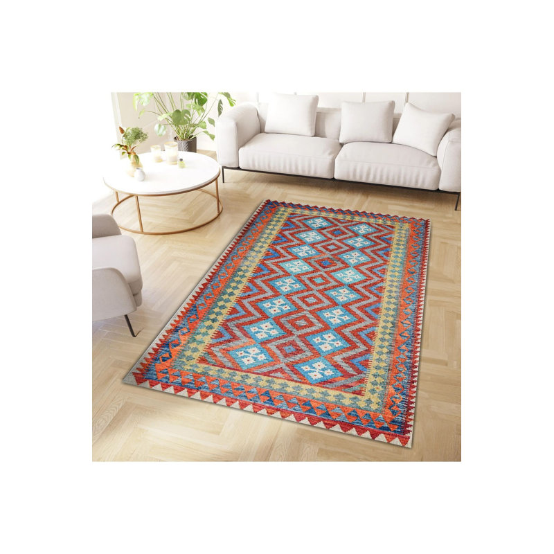 Tapis décoratif à motif géométrique à thème, Sous-tapis rectangulaire de 3 pi 3 po x 4 pi 11 po