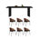 Home black rectangular rock dining table set