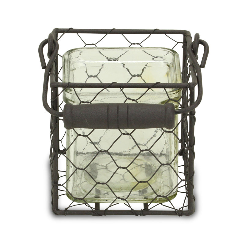 HomeRoots 3.5'' H Glass Tabletop Lantern