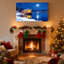 «Christmas Santa Boat Christmas Night Moon Snow Water Lights Tree», ensemble de 3 impressions d'art sur toile-1025697181