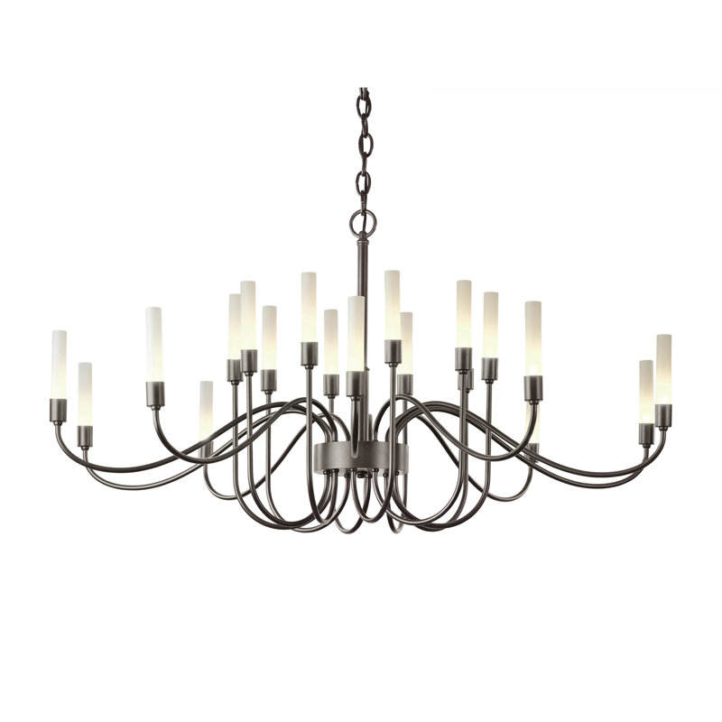 Lisse 20 - Light Candle Style Classic/Traditional Chandelier, Natural Iron