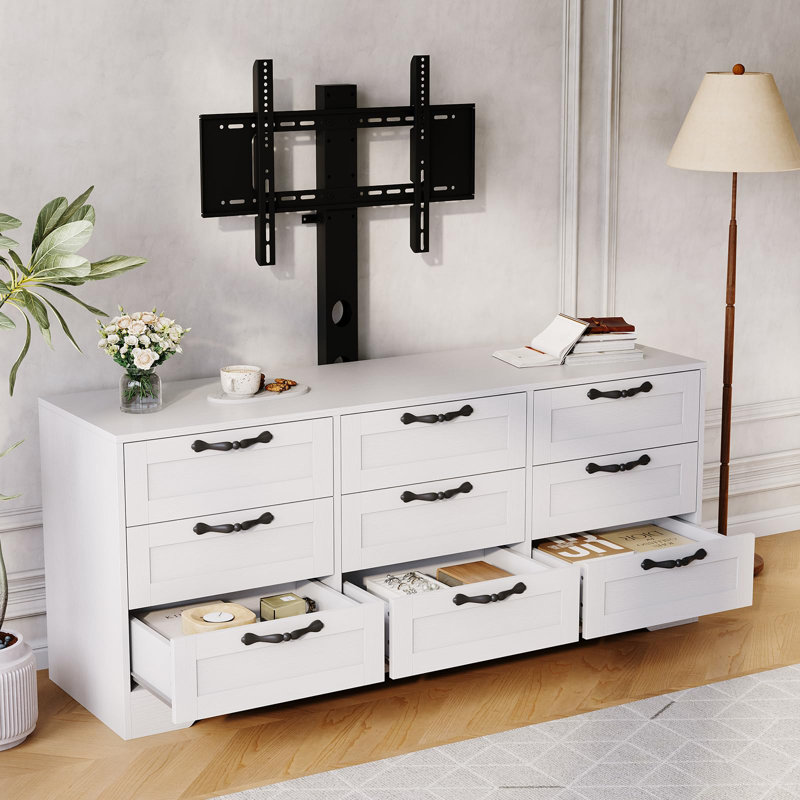 tv stand dresser combo 2 Drawer (for TVs up to 38")  Sorbus Home The tv cabinet maximizes the vertical storage space while keeping your daily essentials and display decorations in order Garvee Wide Dresser TV Stand