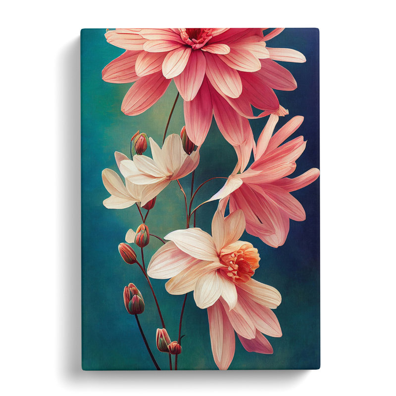 XV1022-3418X Peaceful Flower Scene - Print, Wrapped Canvas, 50cm H x 35cm W, No Matte