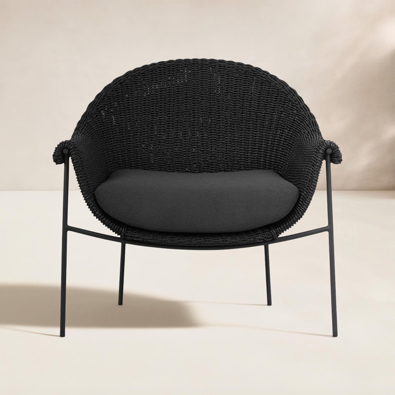 Suerte Outdoor Chair-Faux Black Hyacinth, Arashi Ink