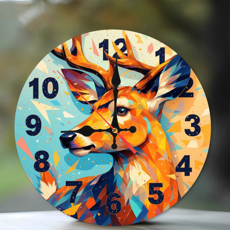 Horloge murale cerf