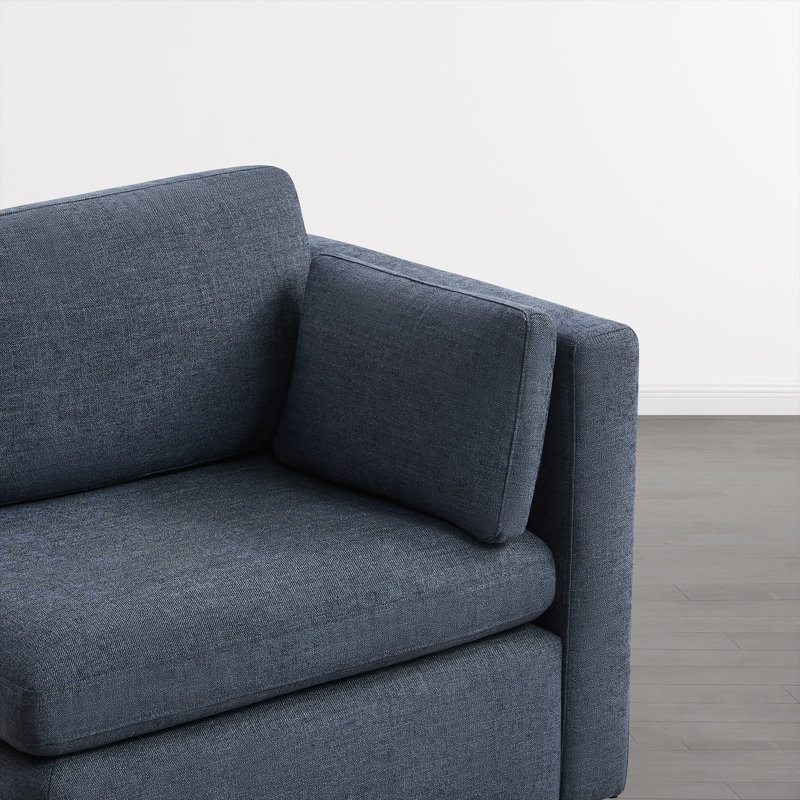 Canapé modulaire rembourré 5 pièces Winfree, Bleu