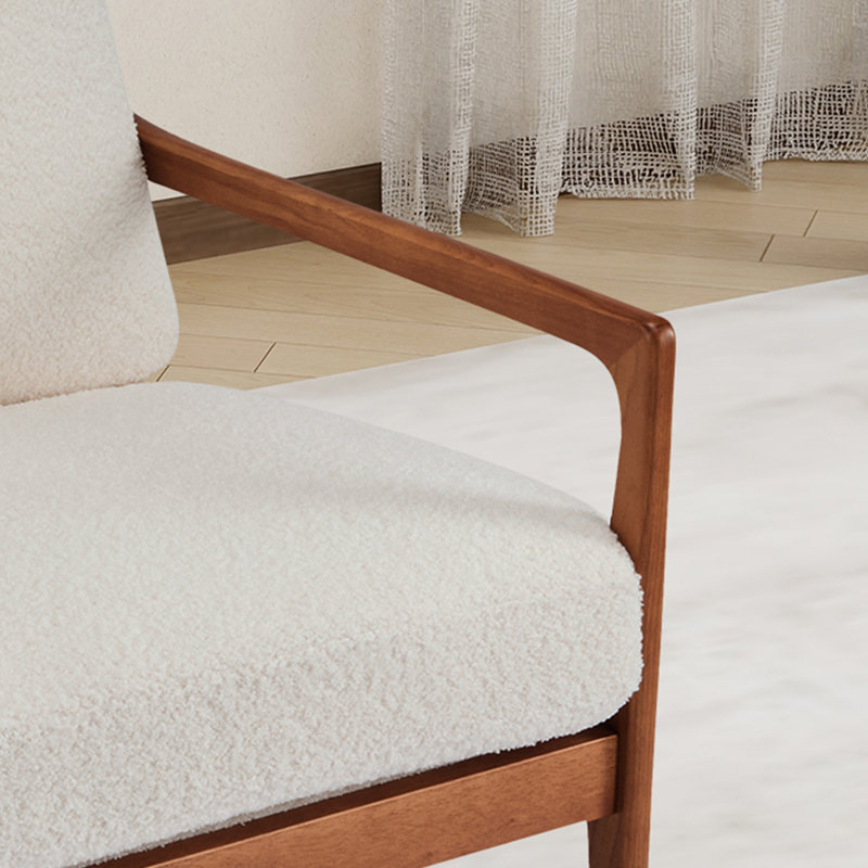 Fauteuil d'appoint à dossier haut l 25,6 po, Beige Boucle