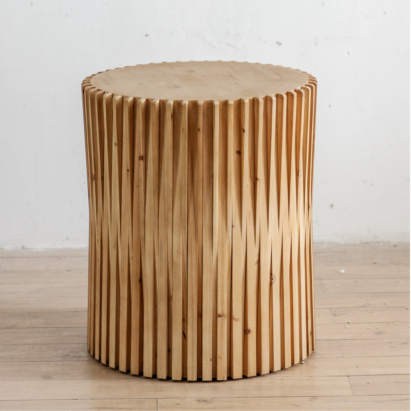 Ceilia Coffee Table,Side Table with Vertical Texture Relief Design